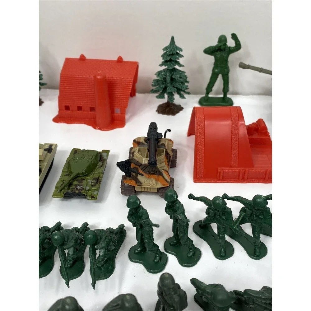 Military Figures Tank Vehicle Lot Mortar Weapon Army Soldiers Troops Barn Jet